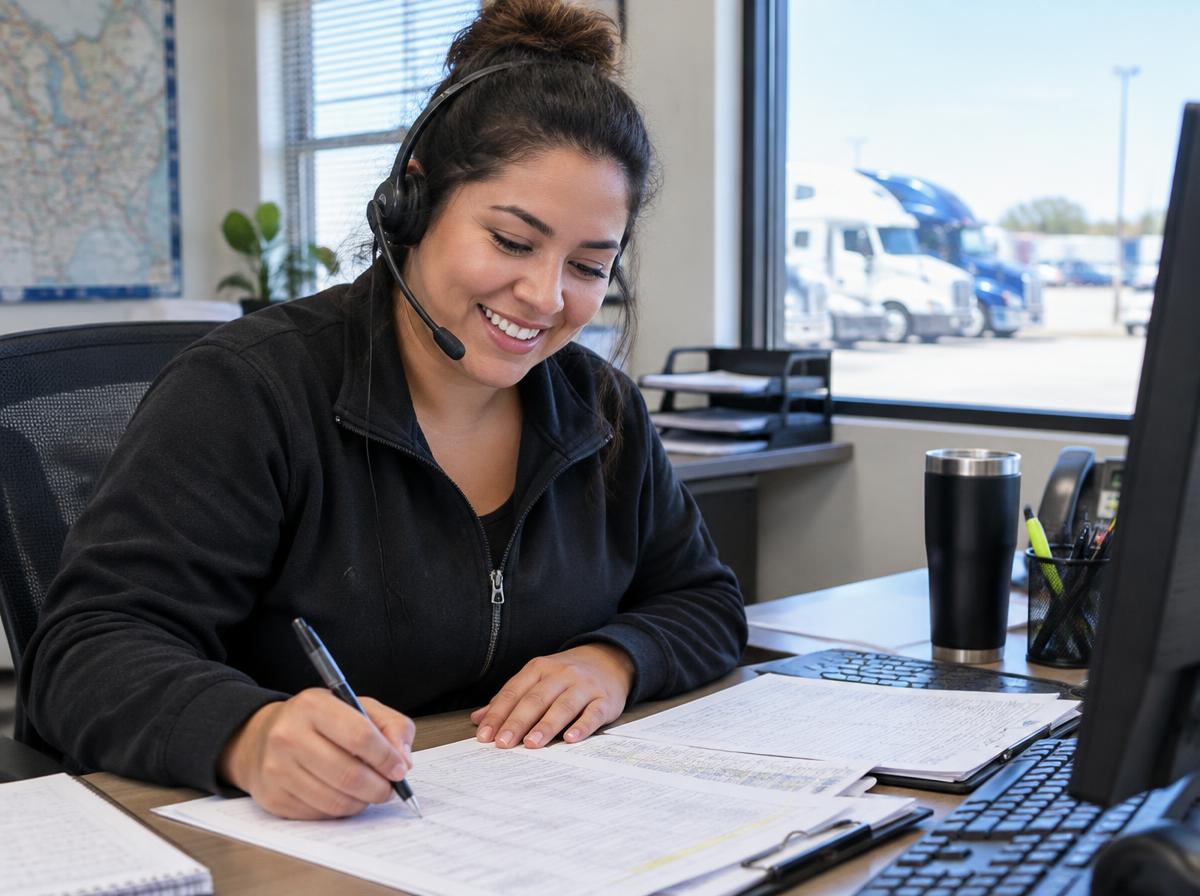 Dispatcher recording loads on printed dispatch sheets