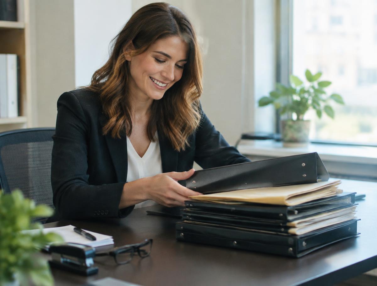 Professional trucking policy binders and organized document folders